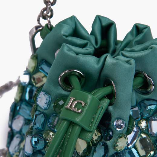 LA CARRIE Mini Secchiello Night Edition in seta con strass 141M-SS-701-SIS