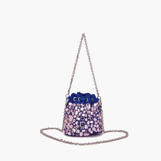 LA CARRIE Mini Secchiello Night Edition in seta con strass 141M-SS-701-SIS