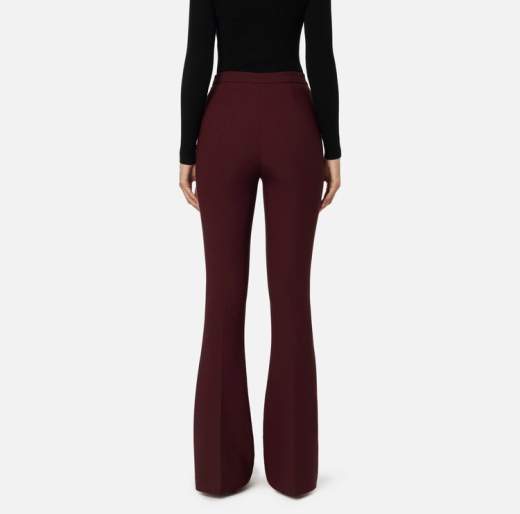 Elisabetta Franchi Pantalone Palazzo PA02246E2 In Crepe Stretch Con Morsetto