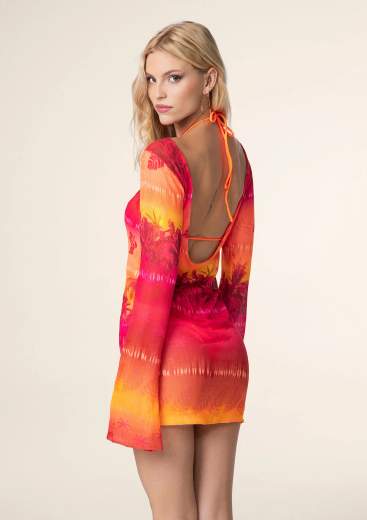 F**k Vestito Corto 0746X17 Con Stampa Floreale