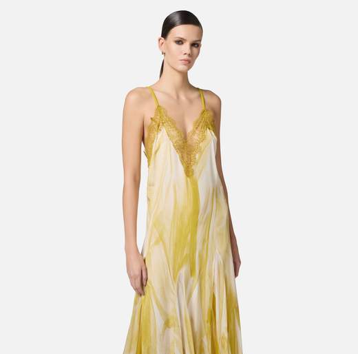 ELISABETTA FRANCHI Abito Red Carpet ABR5452E2 In Viscosa Con Stampa Tulle