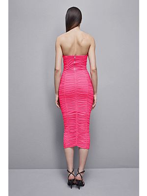 PATRIZIA PEPE Abito Midi 8A1391 Con Piume In Tulle e Jersey