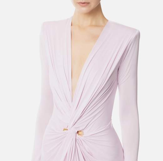 ELISABETTA FRANCHI Abito Red Carpet ABR2451E2 In Jersey Cupro Con Piercing