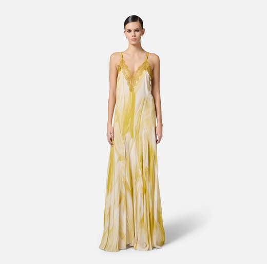 ELISABETTA FRANCHI Abito Red Carpet ABR5452E2 In Viscosa Con Stampa Tulle