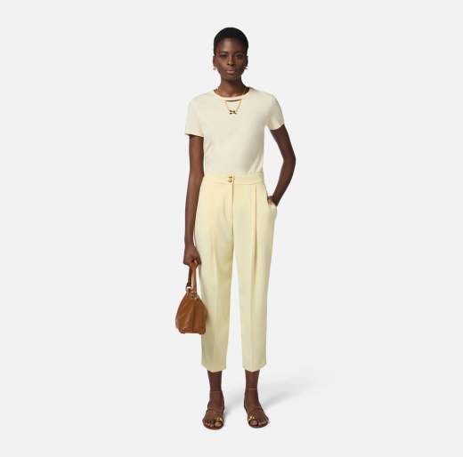 ELISABETTA FRANCHI T-Shirt In Jersey MA02951E2 Con Collana A Fiocco