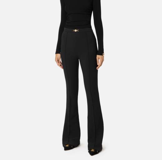 ELISABETTA FRANCHI Pantalone Palazzo PA02246E2 In Crepe Stretch Con Morsetto