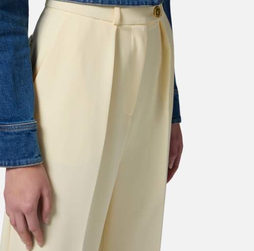 Elisabetta Franchi Pantaloni In Crepe PA06451E2 Fluido Con Bottoni Dorati