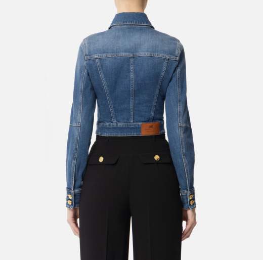 Elisabetta Franchi Pantaloni In Crepe PA06451E2 Fluido Con Bottoni Dorati