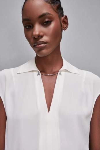 PATRIZIA PEPE Camicia Smanicata 8C0775 Essential Con Gemelli