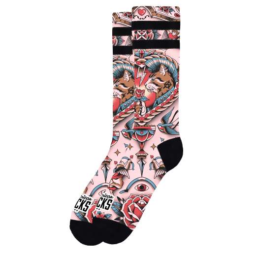AMERICAN SOCKS FELINE HEARTS UNISEX ADULTO