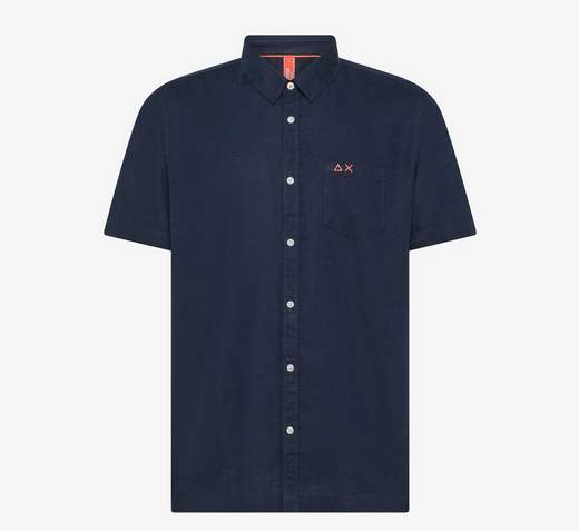 SUN68 SHIRT LINEN BEACH S/S UOMO