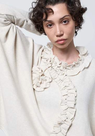 neirami PULLOVER RUCHES SOFTBASIC IVORY