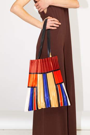 multitudes BORSA  PLISSETTATA IN RASO GALLURA