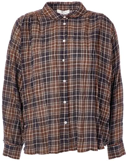 JC SOPHIE PALMIRA BLOUSE MAROON CHECK