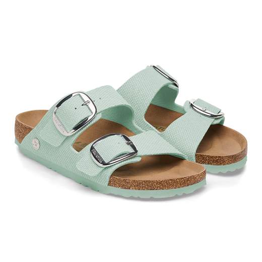 birkenstock Arizona Big Buckle surf green veg, Rough Canvas - Calz. S