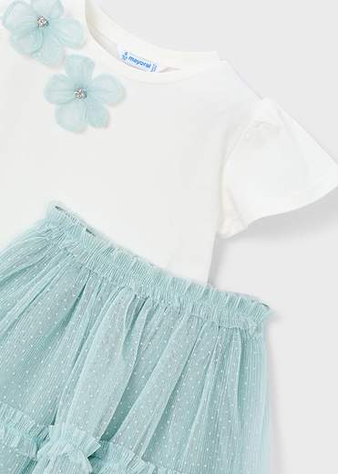 Mayoral Completo Gonna + T-shirt Bambine E Ragazze