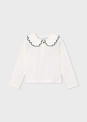 Mayoral T-shirt Polo Manica Lunga Bambine E Ragazze