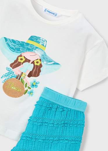 Mayoral Completo Short + T-shirt Bambine E Ragazze
