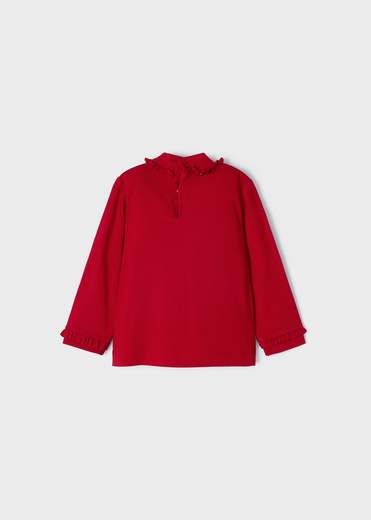 Dolcevita neonata con ruches e cuori in strass Mayoral
