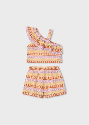 Mayoral Completo Short + Blusa Bambine E Ragazze