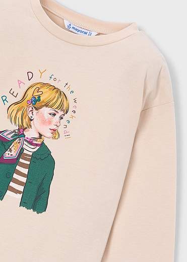 Mayoral T-shirt Con Foulard Bambine E Ragazze