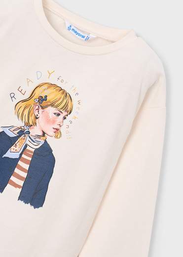 Mayoral T-shirt Con Foulard Bambine E Ragazze