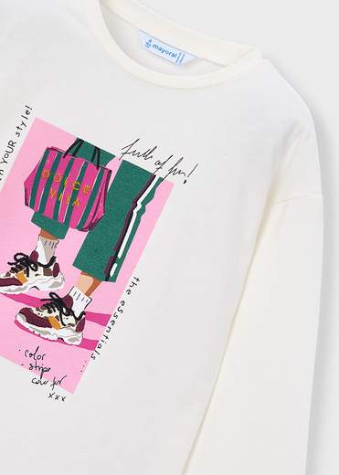 Mayoral T-shirt Manica Lunga Bambine E Ragazze