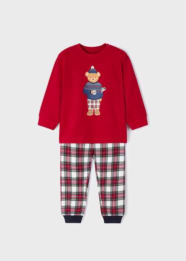 Pigiama 2 pezzi tartan rosso neonato Mayoral
