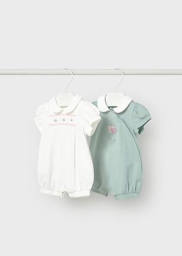 Mayoral Newborn Accessori Abbigliamento Set 2 Pagliaccetti Corti Corredino Bimba