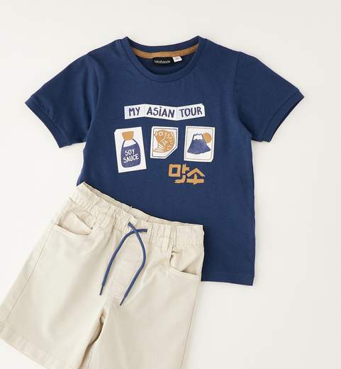 Sarabanda Completo Bermuda + T-shirt Bambini E Ragazzi