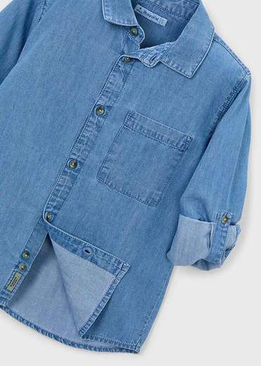 Mayoral Camicia Jeans Bambini E Ragazzi