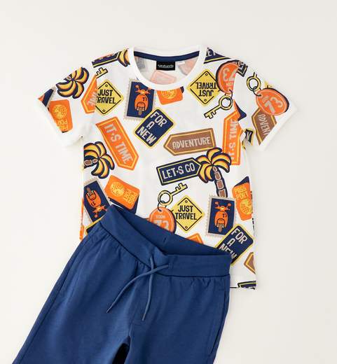 Sarabanda Completo Bermuda + T-shirt Bambini E Ragazzi