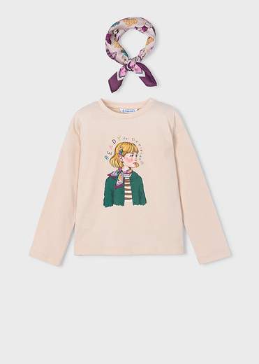 Mayoral T-shirt Con Foulard Bambine E Ragazze