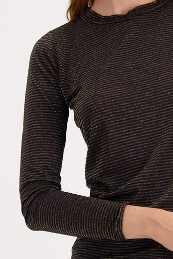 CROCHE' CR11603 T-SHIRT RIGHE NERO