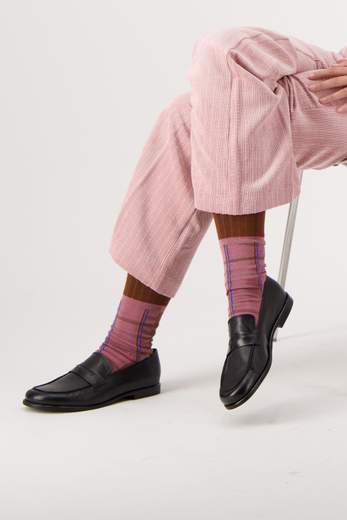 EXQUISITE J CA 87 CALZE CHECKS ROSA