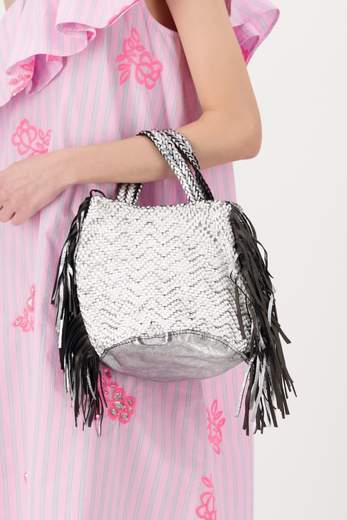 EN SHALLA ENSBAG48L16 ANTIQUE SILVER+WHITE