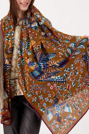 INOUI EDITIONS RENE PERROT BROWN SCARF 100