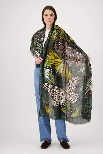 INOUI EDITIONS SCARF 100 PAPILLONS KHAKI