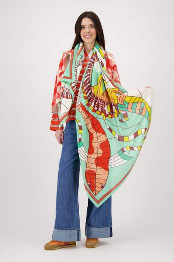 INOUI EDITIONS SCARF 100 CERFS VOLANTS TURQUOISE