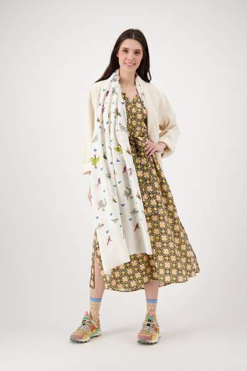 AMANDINE BIRDS PASHMINA WHITE