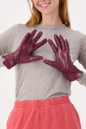 AMANDINE GL101 FAUX NAPPA GLOVES BURGUNDY