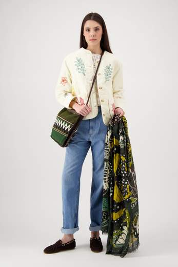 INOUI EDITIONS SCARF 100 PAPILLONS KHAKI