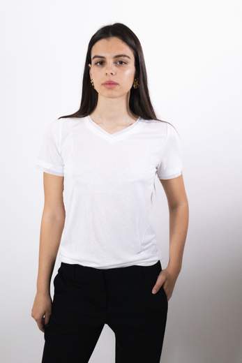PATRIZIA PEPE T-SHIRT CON SCOLLO A "V"