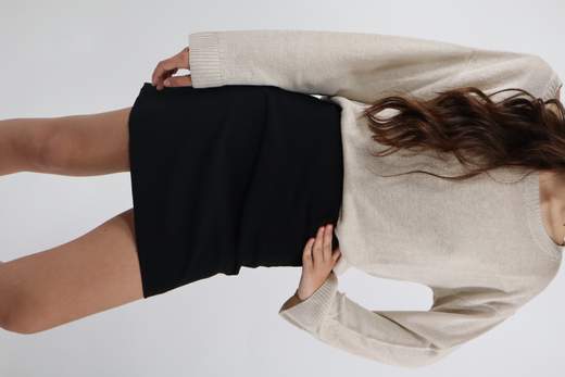 SOLO TRE MINIGONNA NERA DONNA