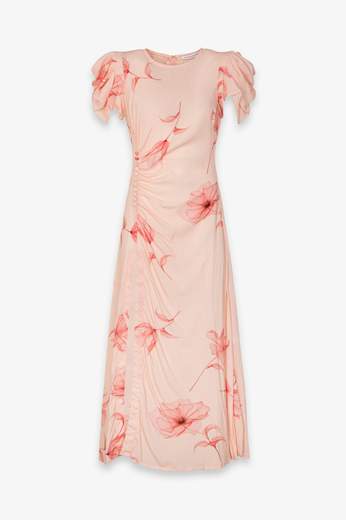 MAR DE MARGARITAS ABITO MIDI CON DRAPPEGGIO