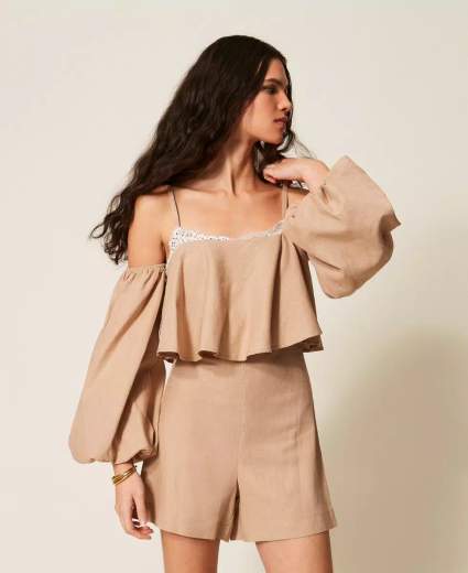 TWINSET TUTA CORTA CON DETTAGLIO MACRAME'