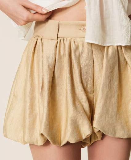 TWINSET SHORT BALOON EFFETTO LAMINATO