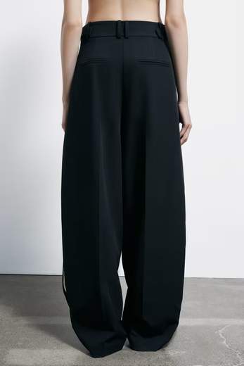 PATRIZIA PEPE PANTALONE A PALAZZO IN GABARDINA