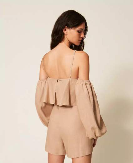 TWINSET TUTA CORTA CON DETTAGLIO MACRAME'