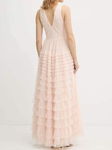 TWINSET ABITO LUNGO IN TULLE CON SCOLLO A 